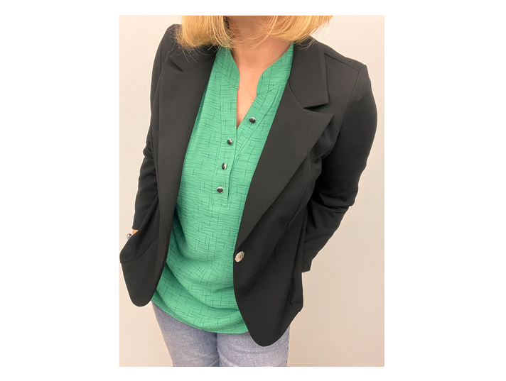 An206 Blazer With Lapel Collar Black