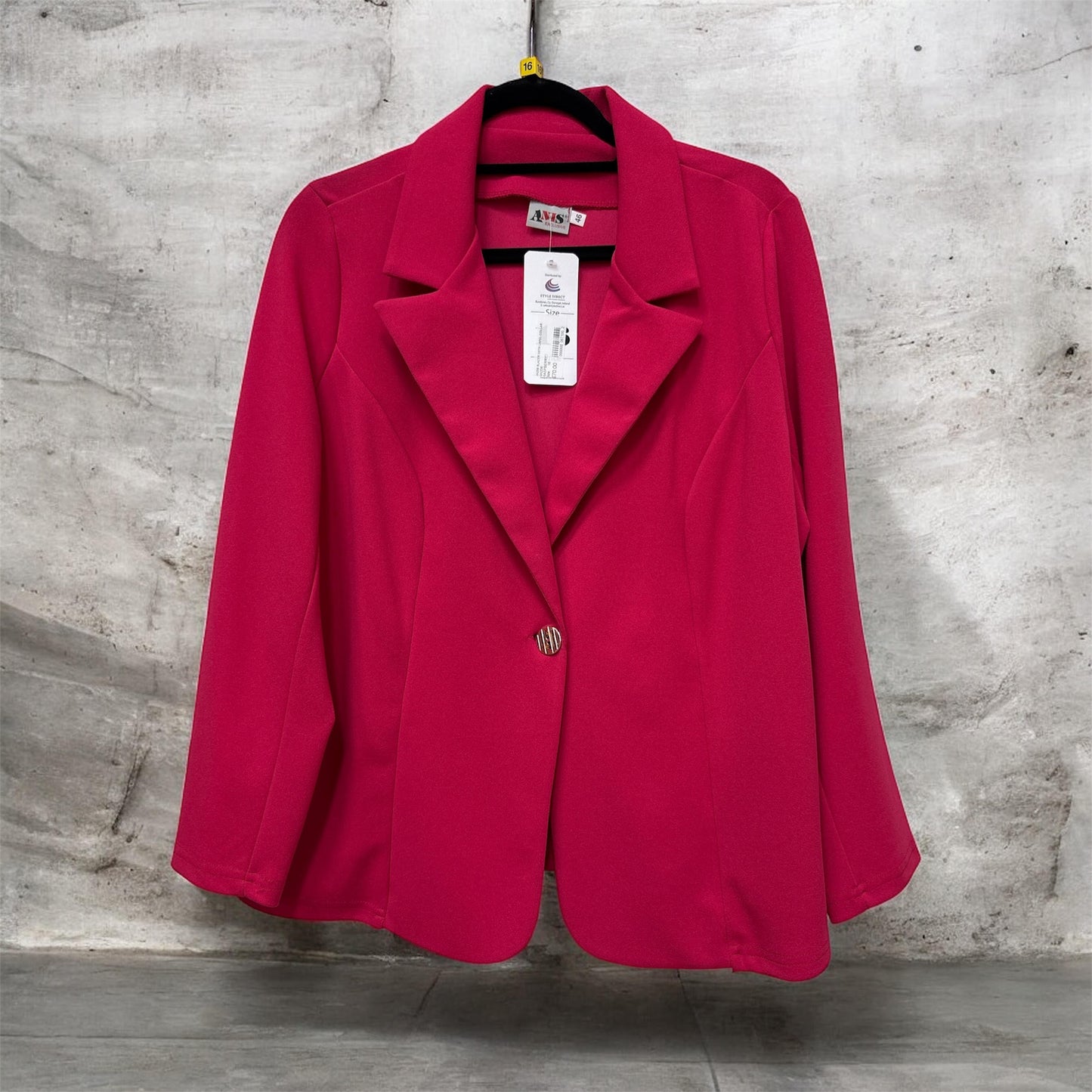 An206 Blazer With Lapel Collar Raspberry