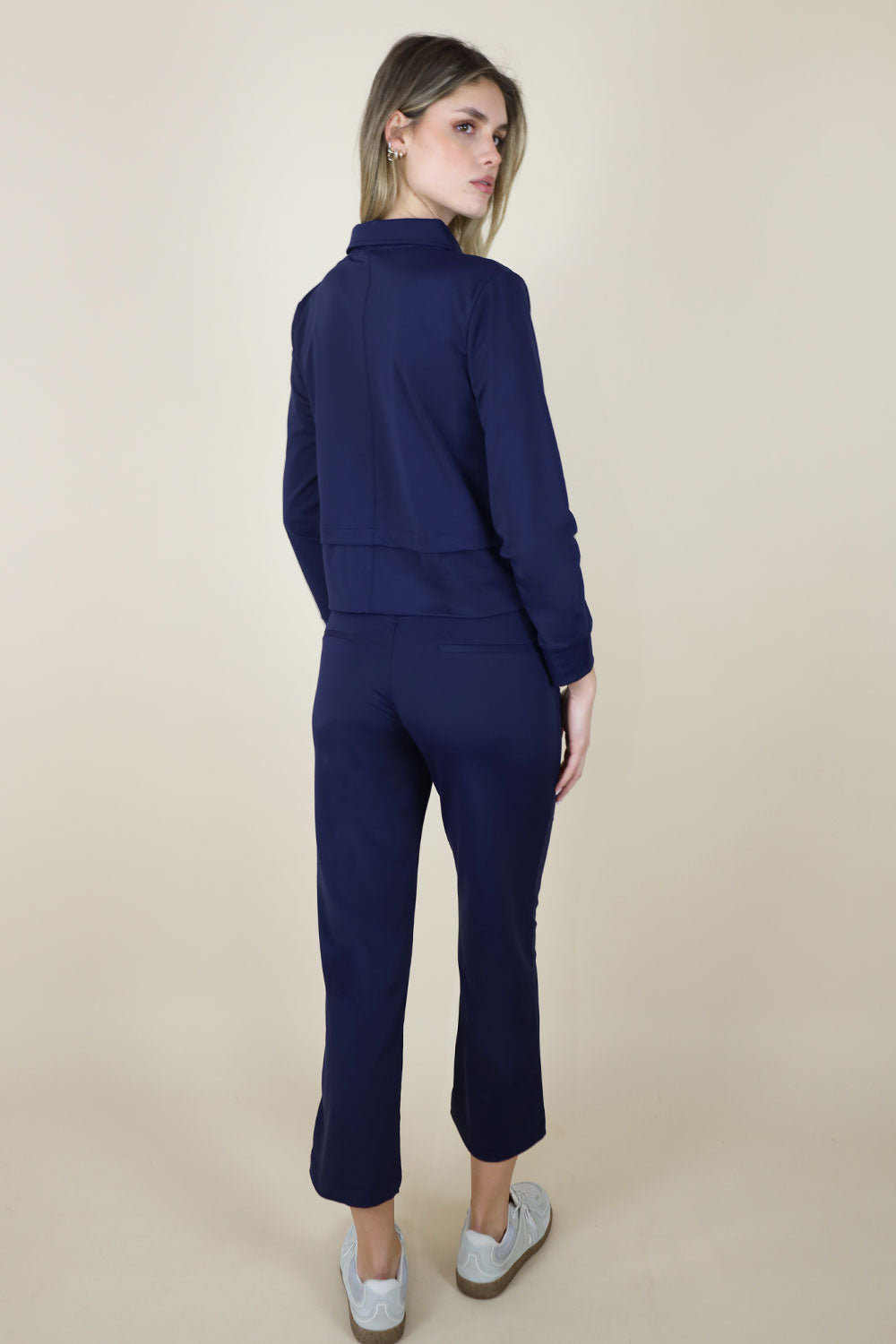 Aurora Short Zip Up Pocket Detail Frill Navy