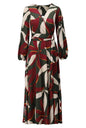 B121 V Neck Cross Over Maxi Dress Rust/Cream