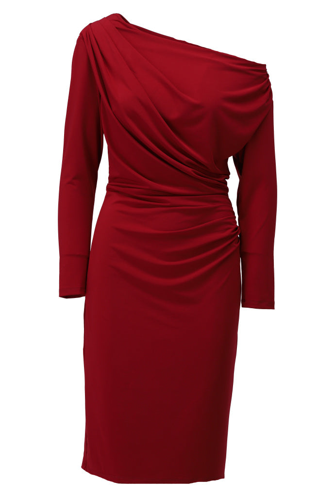 B190 Midi Length Bodycon Dress Deep Teal