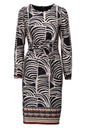 B320 Crew Neck Dress Zebra Print Black/White