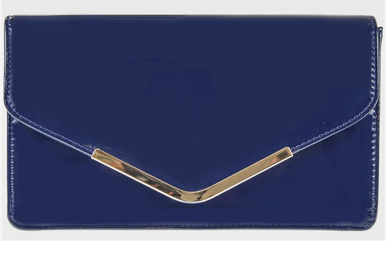 B91127 Patent Metal Detail Envelope Styl Navy