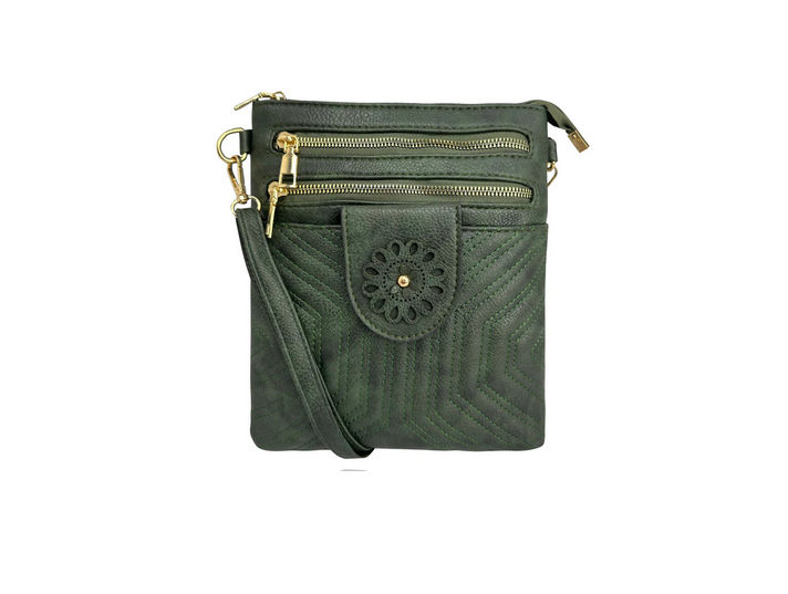 Bg2413-081 Double Front Zip Cb Bag Green