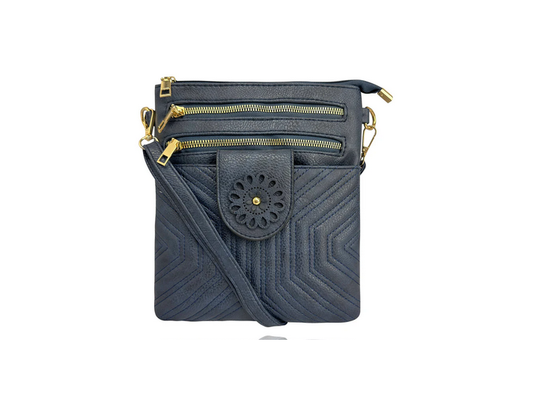 Bg2413-081 Double Front Zip Cb Bag Navy