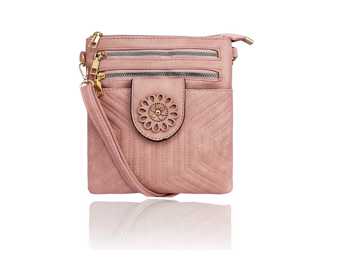 Bg2413-081 Double Front Zip Cb Bag Pink