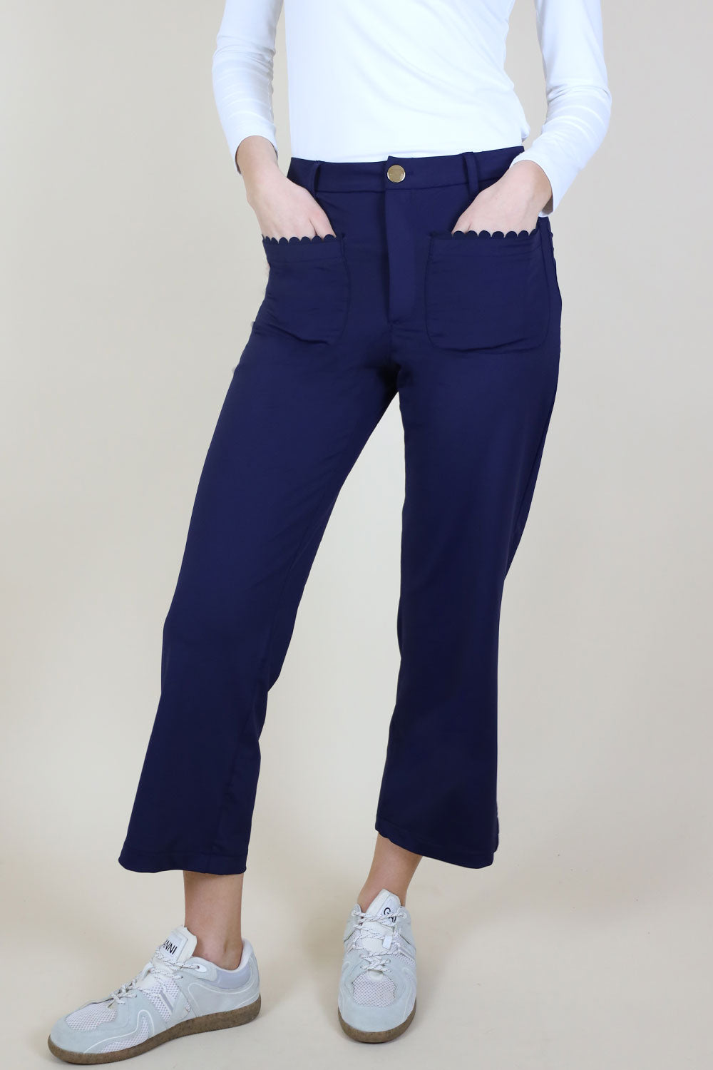 Bianca 3/4 Leg Jogger Trs Pocket Detail Navy