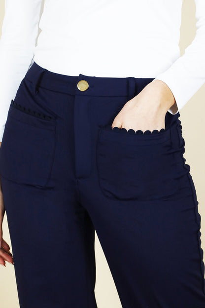 Bianca 3/4 Leg Jogger Trs Pocket Detail Navy