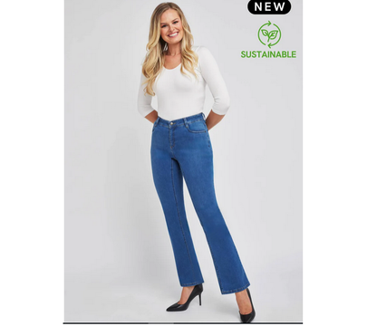 Bom3220 Short Leg Bootcut Med Rise Stret Denim