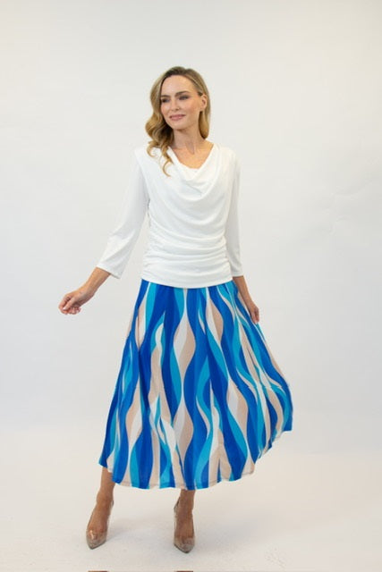 Cd944 Love Cowel Neck Long Sleeve Top Cream