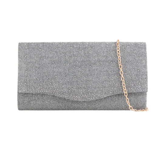Cs3225 Glitz Clutch Grey