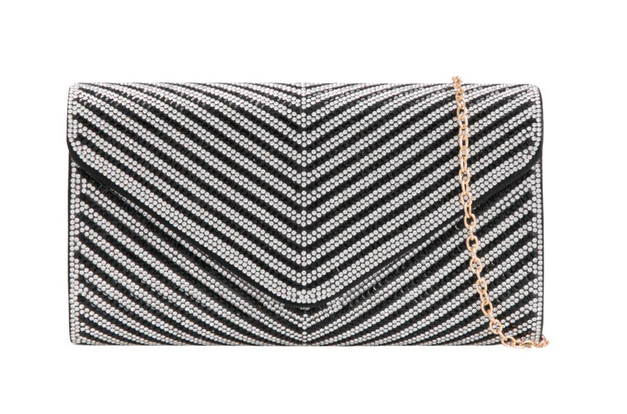 Cs3240 Bling Envelope Style Clutch Bag Black