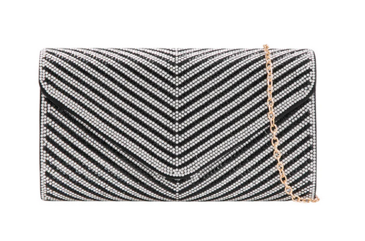 Cs3240 Bling Envelope Style Clutch Bag Black