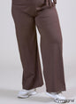 D-0003-Cot Cotton Wide Leg Elastic Trous Brown