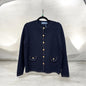 Dm185 O-Neck Button Up Fancy Cardigan Navy