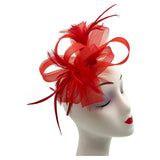 Ft2056-019 Loop Bow With Feathers Red