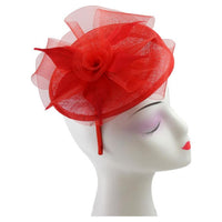 Ft9014-018 Floral Disc Head Piece Red