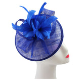 Ft9022-016 Sinamay Hatinator With Spiral Cobalt Blue