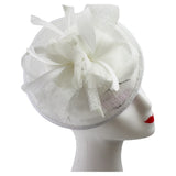 Ft9022-016 Sinamay Hatinator With Spiral White