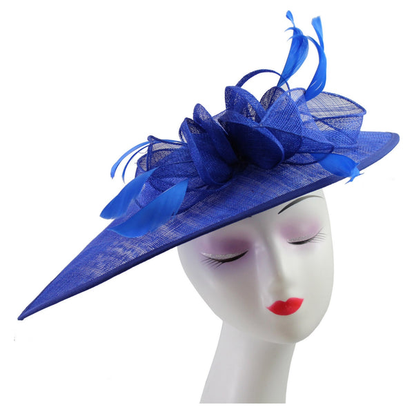 Ft9038-019 Large Sinamay Hatinator With Royal Blue