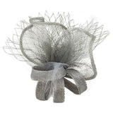 Ft9075-012 Sinamay Wavy Fascinator W Loo Grey