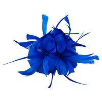 Ft9138a Fascinator With Feathers On Band Royal Blue