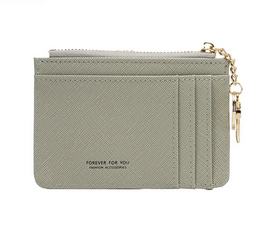 Fy1018-4 Small Card Purse With Key Chain Grey