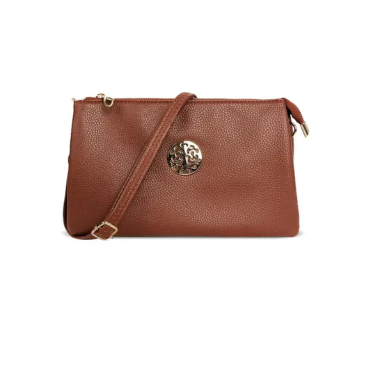 G4795-1 SMALL DOUBLE POCKET WRISTLET BAG Tan