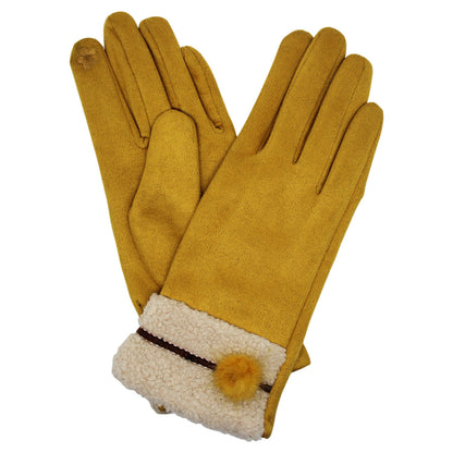 Gv2076-230 Fleece Lined Cosy Gloves Pomp Yellow