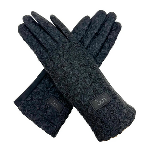 Gv2488-077 Teddy Fleece "Ugg" Gloves Black