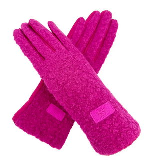 Gv2488-077 Teddy Fleece "Ugg" Gloves Hot Pink