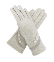 Gv2498-076 Plain Button Detail Ts Gloves Beige