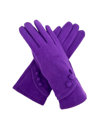 Gv2498-076 Plain Button Detail Ts Gloves Purple