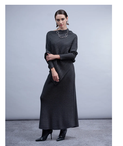 H2013 BATWING STYLE KNIT JUMPER CHARCOAL