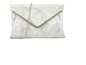 H2211-1 Brocade Design Envelope Clutch Silver