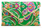 H2211 Multi Coloured Satin Clutch Bag Green