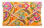H2211 Multi Coloured Satin Clutch Bag Yellow