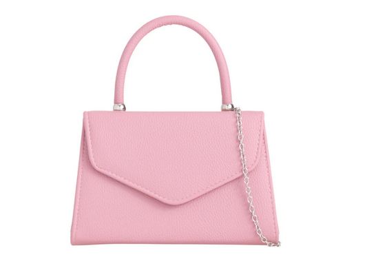 H2439 Metalic Handle Envelope Clutch Bag Dusty Pink
