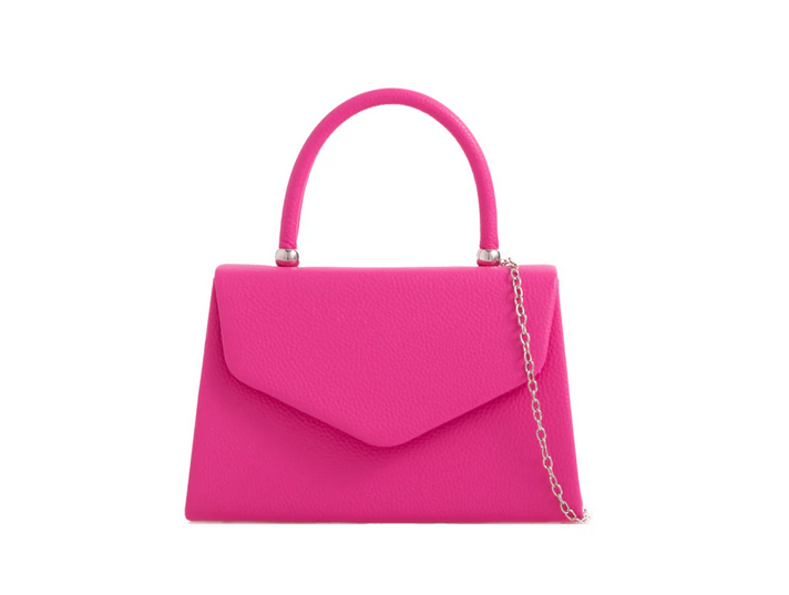H2439 Metalic Handle Envelope Clutch Bag Fushia