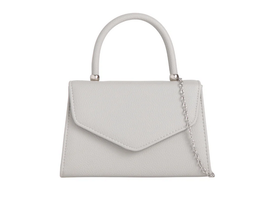 H2439 Metalic Handle Envelope Clutch Bag Grey