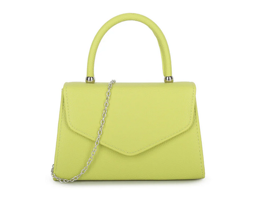 H2439 Metalic Handle Envelope Clutch Bag Lime