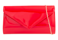 H2570 Patent Envelope Clutch Bag Red