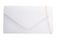 H2570 Patent Envelope Clutch Bag White