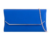 H2694 Suede Envelope Clutch Bag Royal Blue