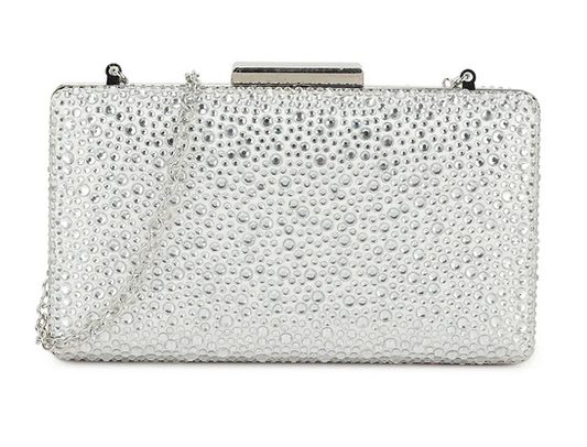 H3105 Bling Hard Small Clutch Bag Silver