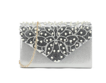 H3385 Sequence Envelope Clutch Bag Silver