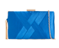 H3387 Satin Cross Over Design Clutch Bag Royal Blue