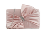 H3460 Satin Bow Front Bling Clutch Bag Pink