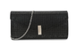 H3562 Glittery Envelope Clutch Hardwear Black
