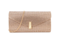 H3562 Glittery Envelope Clutch Hardwear Champagne